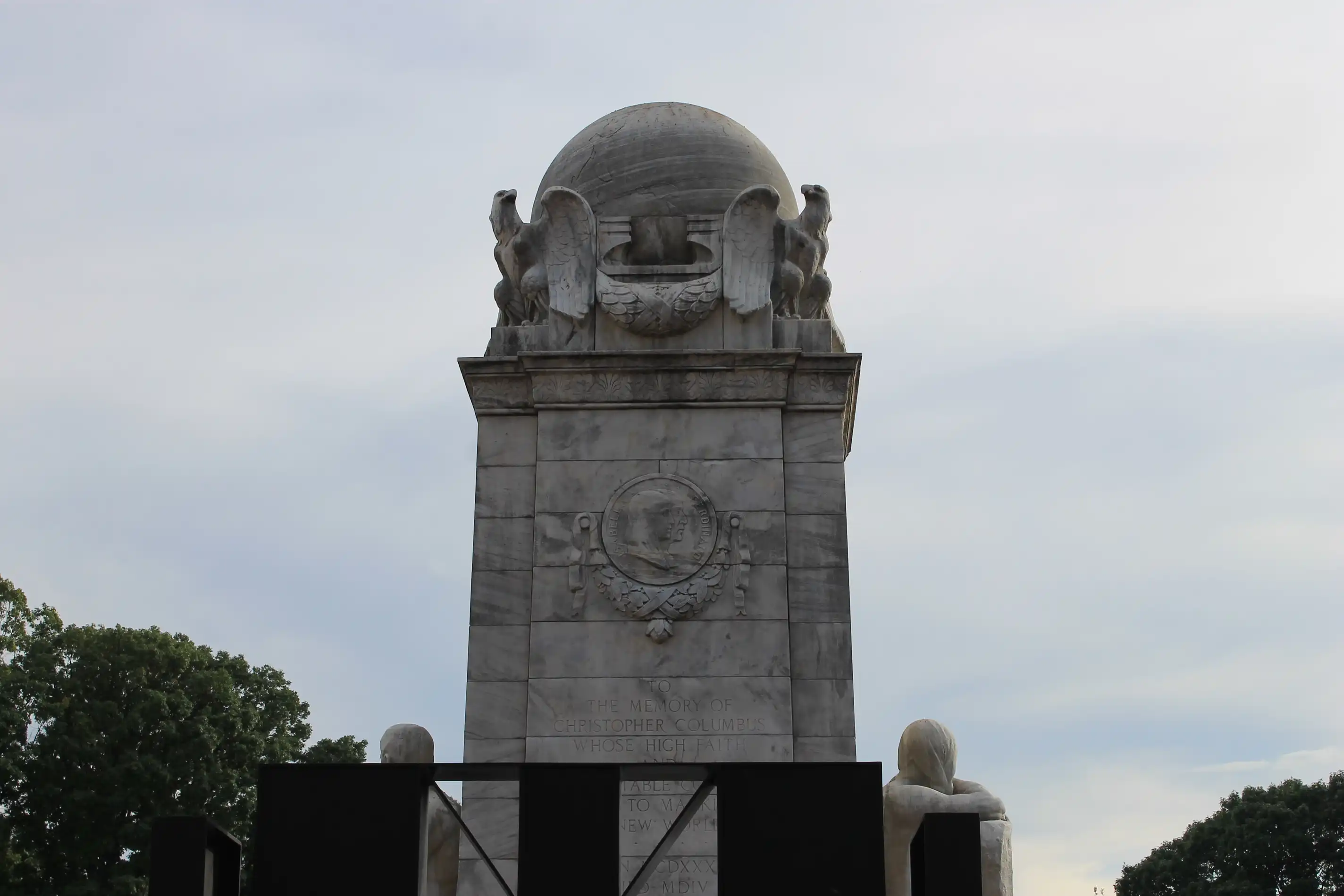 A Christopher Columbus remembrance statue